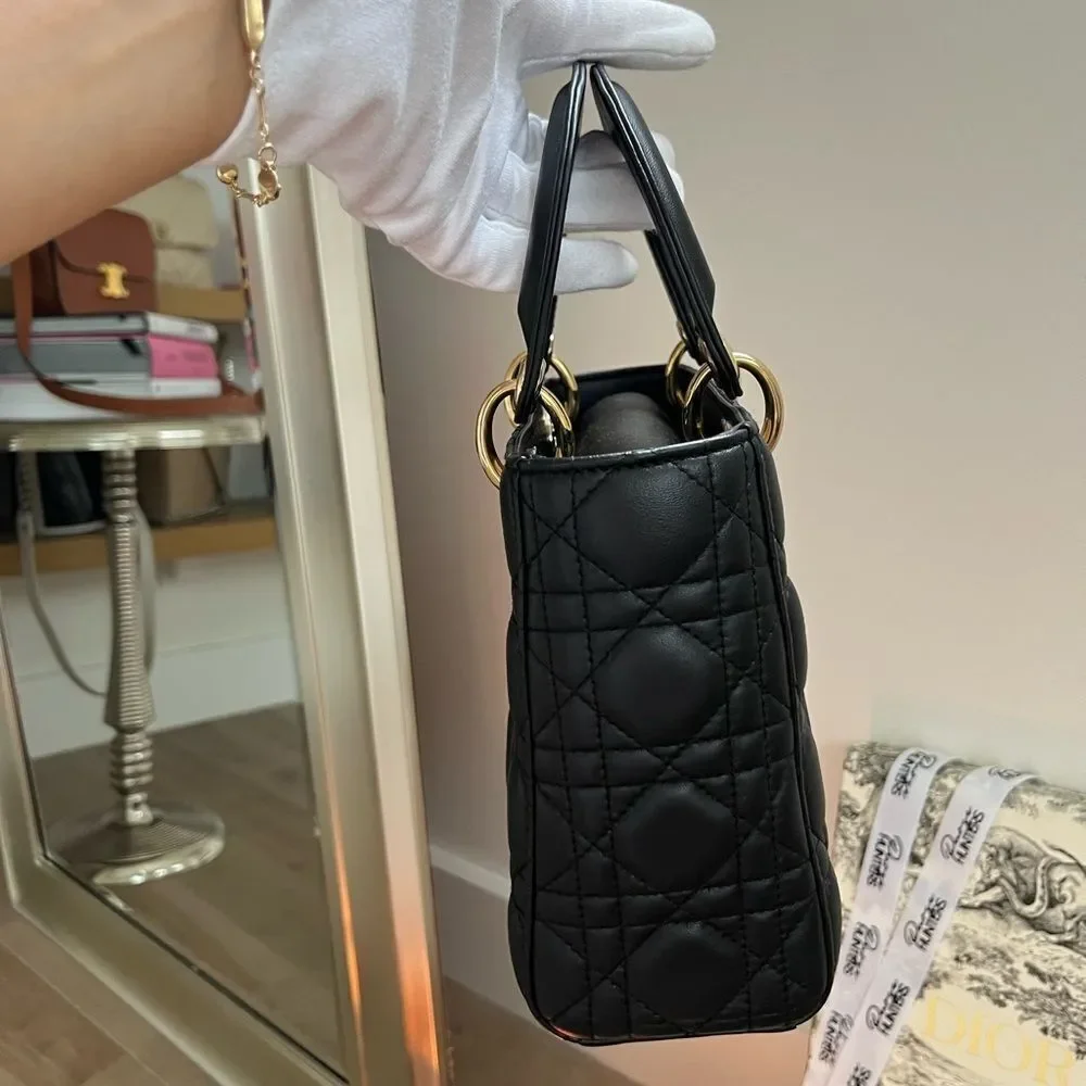 100% authentic Dior lady dior small 3 badge my abc black GHW - Picture 3 of 12